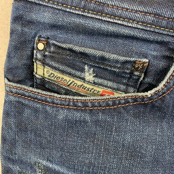 Diesel Mens Pants 29 Blue Distressed Jeans Safado Regular Slim Straight 29x30 - Picture 4 of 13